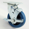 Iron core blue elastic rubber caster wheel