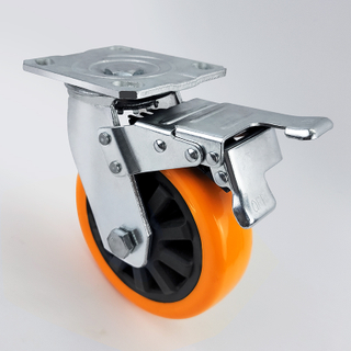 Heavy duty plastic core orange flower caster wheel (PVC)