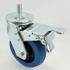 Iron core blue elastic rubber caster wheel