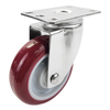 Medium 304 double shaft (Telin) brown red PU caster wheel