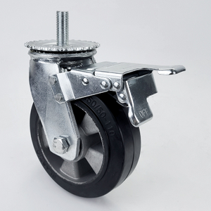 Heavy duty aluminum core rubber catster wheel